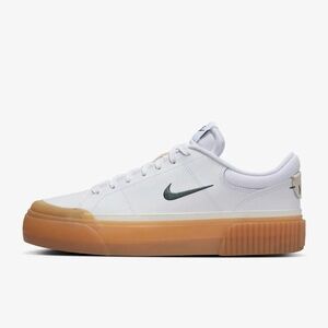 Nike Women's Court Legacy Lift Shoes - White/ Vintage Green (FV5526-100)